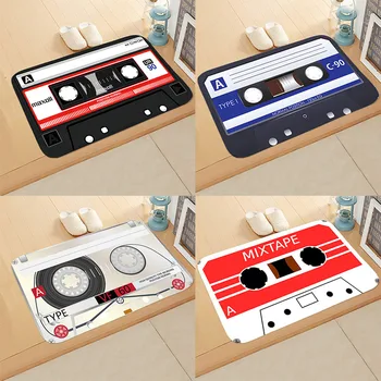 

Tape Retro Pattern Doormat Fleece Entrance Hallway Rectangle Carpet Rug 40x60cm Home Decor Floor Mats Bathroom Door Mat