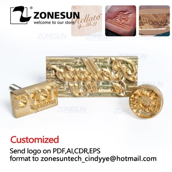 

ZONESUN Custom Logo Metal Brass Branding Iron Mould For Wood Leather Stamp Design Cake Bread Cliche Mold Heating Embossing Tool