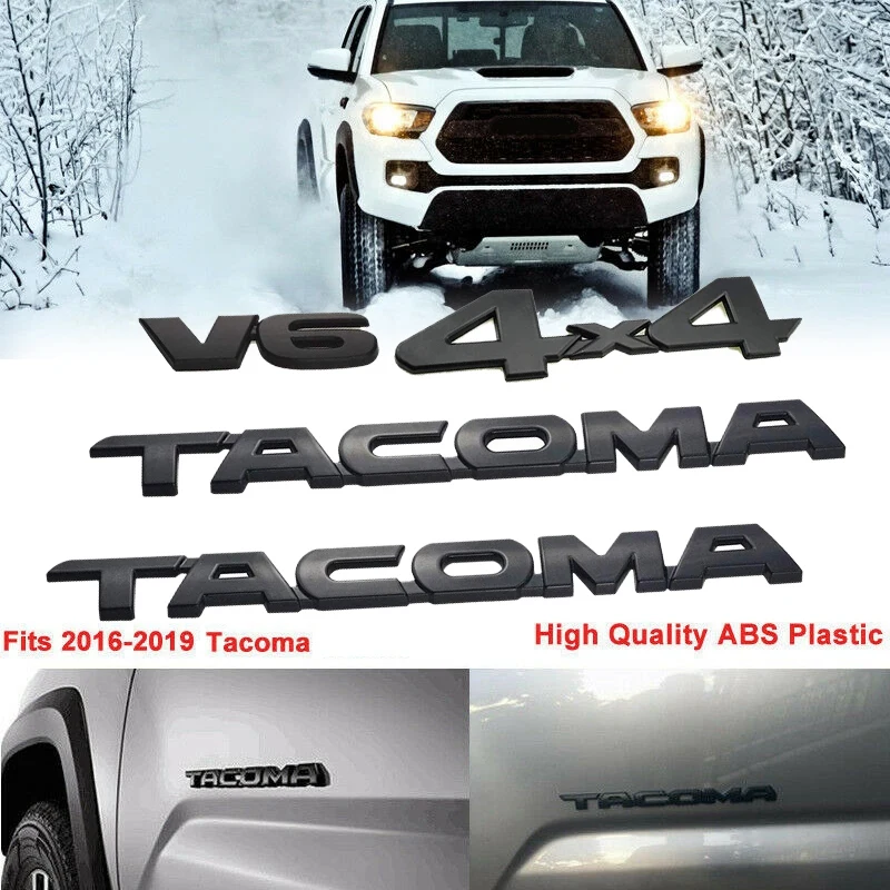 4 шт. набор для Tacoma 4X4 V6 багажник автомобиля дверь багажника значок с эмблемой Наклейка для Toyota Tacoma(матовый черный
