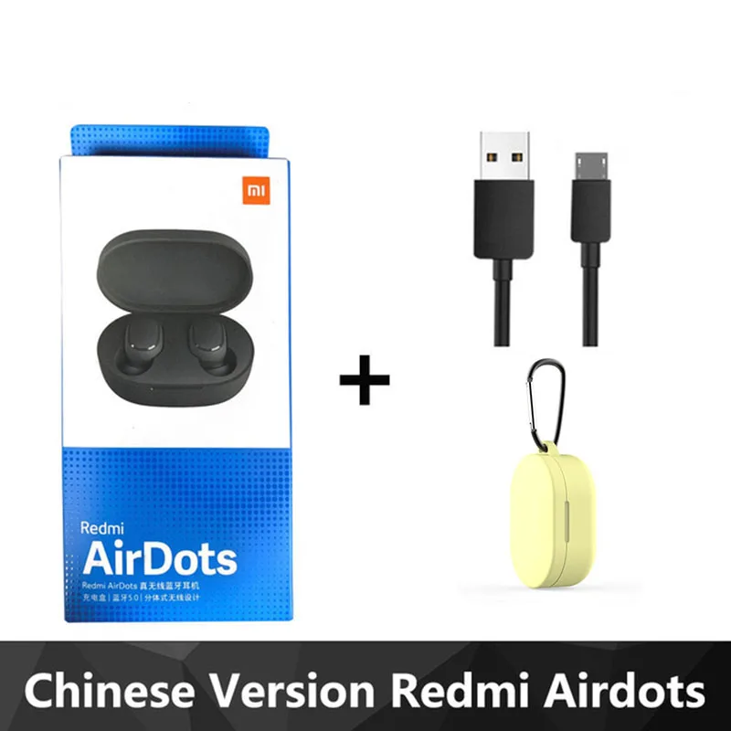 Xiaomi Redmi Airdots TWS Bluetooth 5,0 беспроводные стерео наушники с активным шумоподавлением микрофон громкой связи AI Contro Redmi k30 - Цвет: Air  yellow