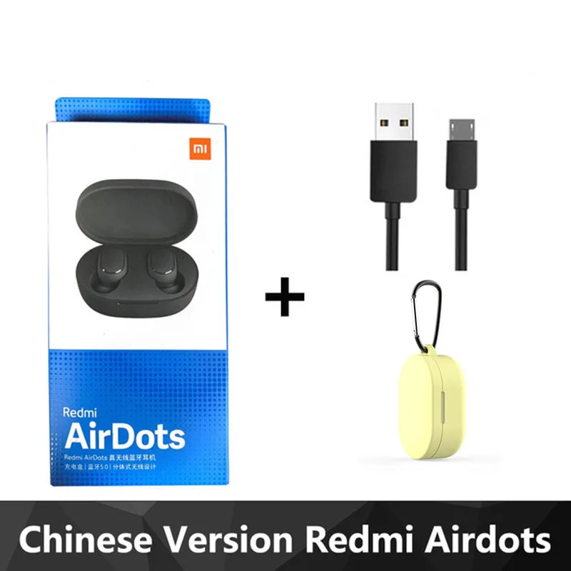 Air yellow Xiaomi Redmi Airdots TWS Bluetooth 5,0 беспроводные стерео наушники с активным шумоподавлением микрофон громкой связи AI Contro Redmi k30 - Цвет: Air yellow