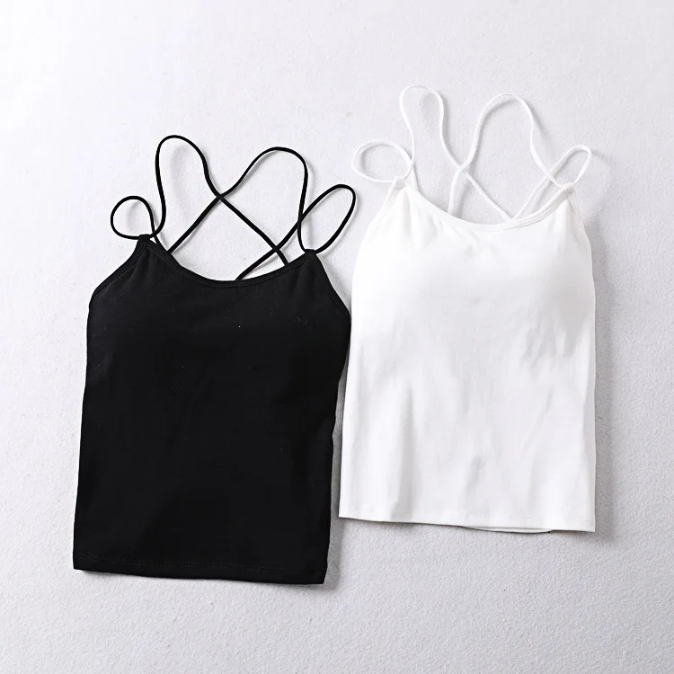 A Generation Camisole женская верхняя одежда Нижнее белье обертывание черный и белый с узором крест майка Базовая рубашка