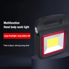 Lanterna portátil solar carregamento usb cob luz de trabalho 5 modo vermelho led aviso de emergência holofote tenda acampamento pesca lâmpada luz