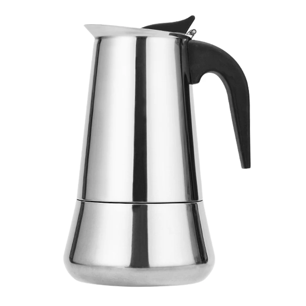 Stainless Steel Stovetop Coffee Pot Espresso Coffee Maker Kettle 100ML / 200ML / 300ML / 450ML Outdoors Indoors Cafeteira - Цвет: Бургундия