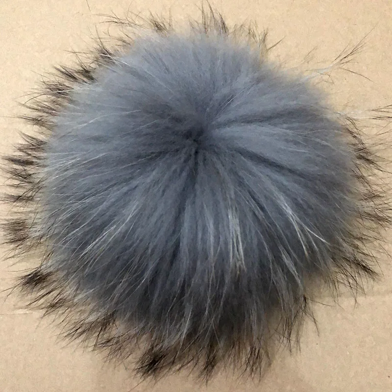 CUSTOM Luxury Raccoon Fur PomPom 100% Natural Fox Hairball Hat Ball Pom Pom Handmade Large Hair Ball With Buckle Wholesale yellow skully hat