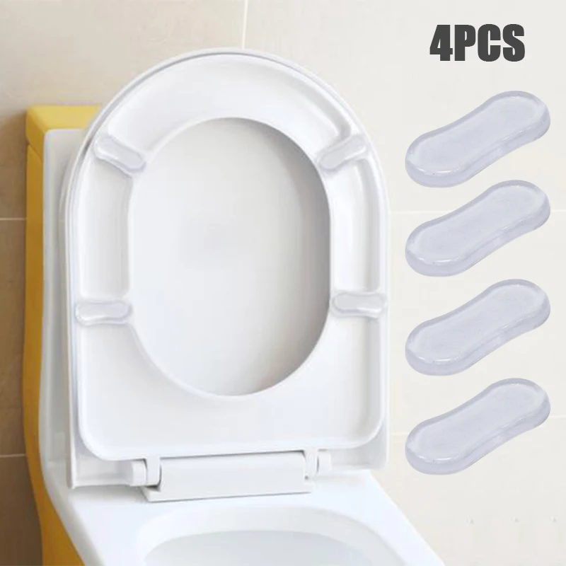 4pcs Toilet Seat Bumpers Adhesive Bathroom Household Seat Bumper Replacement 