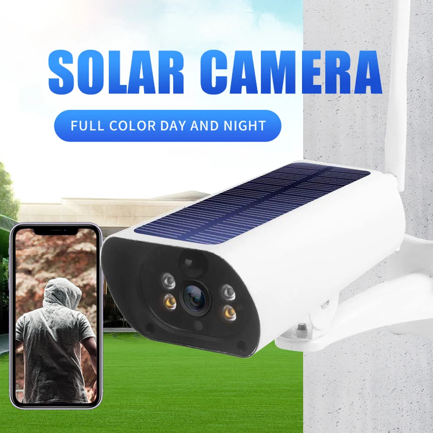 Hebeiros 1080P Outdoor GSM 4G SIM Card IP Camera Solar Power Full Color Battery Wifi Camera Wireless Surveillance CCTV Camera