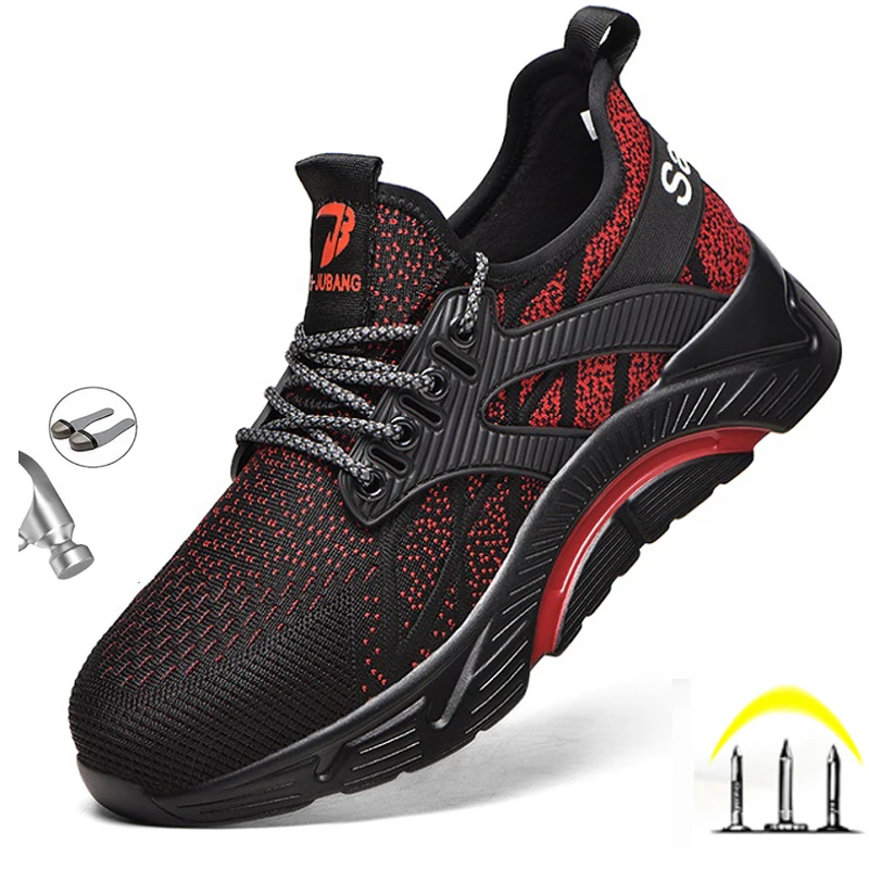 

Men Safety Shoes Men Women Steel Toe Boots Indestructible Work Shoes Lightweight Breathable Composite Toe Men Safety Shoes