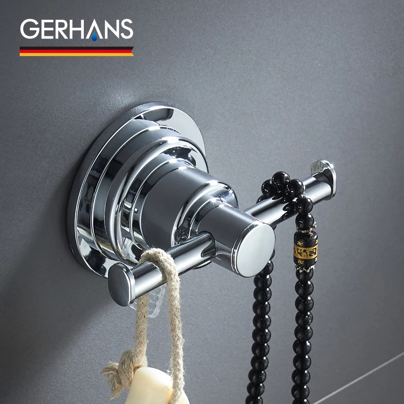 GERHANS Accessories K24205 Крючок двойной на вакуумных присосках Цвет: Хром|Крючки для