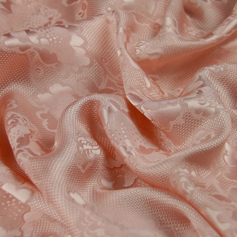 Шелковая ткань для платьев, блузок, свадебной одежды, 1,4 метра, ширина чистый шелк, жаккардовый цветок, высокое качество - Цвет: see chart