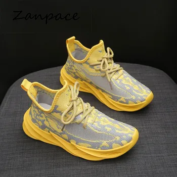

Spring Women Casual Shoes 2020 Summer New Lightweight Flying Weave Increase White Shoes Leisure Sneaker Women Vulcanize Shoes