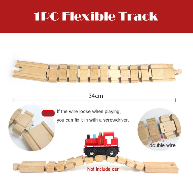 All Kinds Wooden Railway Train Track Accessories Beech Wooden Tracks Bridge Parts Fit Biro Brand Wooden Track Toys for Kids Gift 5