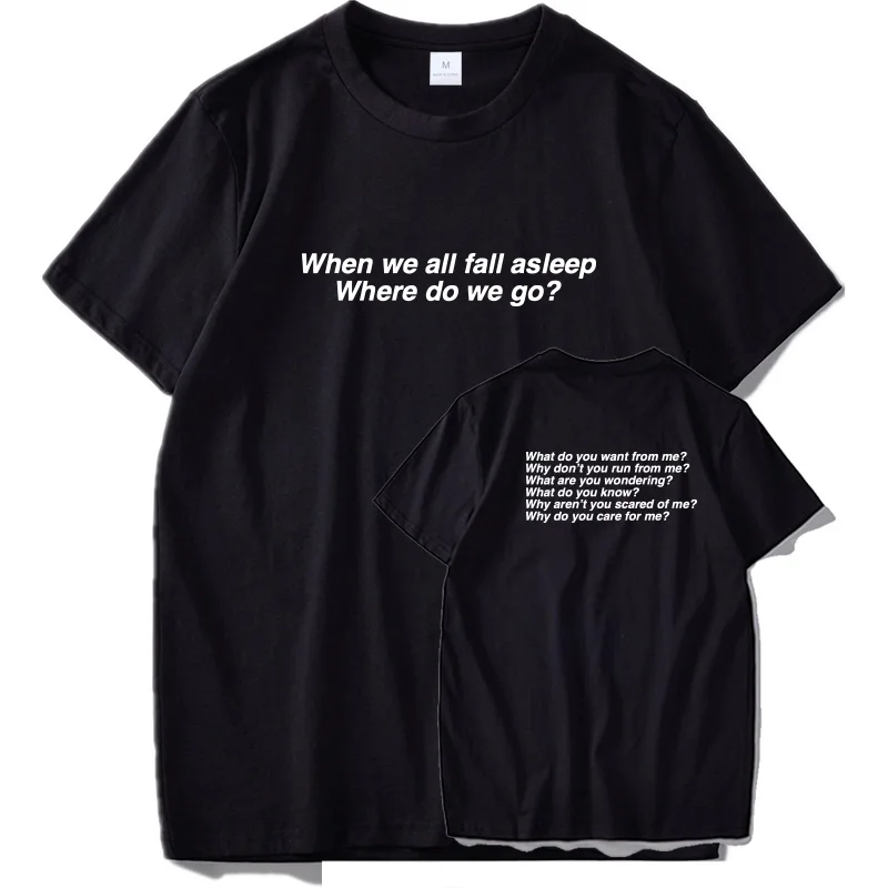 Billie Eilish футболка новый альбом рубашки когда мы все засыпаем где ходим короткий