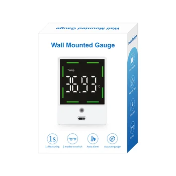 

Non-contact Infrared Forehead Thermometer Wall Mount Self-service Automatic Temperature with Alarm LCD Display without Battery