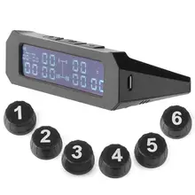 Зарядное устройство на солнечной батарее для грузовиков давления воздуха в шинах шин Давление монитор Системы с 6 внешних датчики панели большой Ёмкость Супер Серийный способность