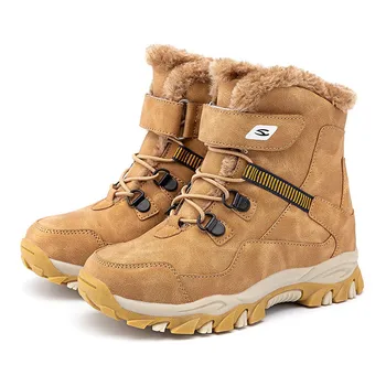 

Boys Martin Boots Autumn Winter New Tide Anti-skid Keep Warm Snow Boots Plus Size Big Kids Shoes