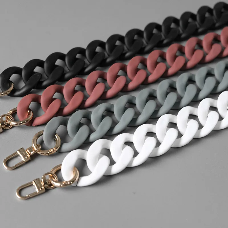 

New Fashion Woman Handbag Accessory Chain Black White Green Resin Chain Luxury Frosted Strap Women Clutch Shoulder Purse Chain