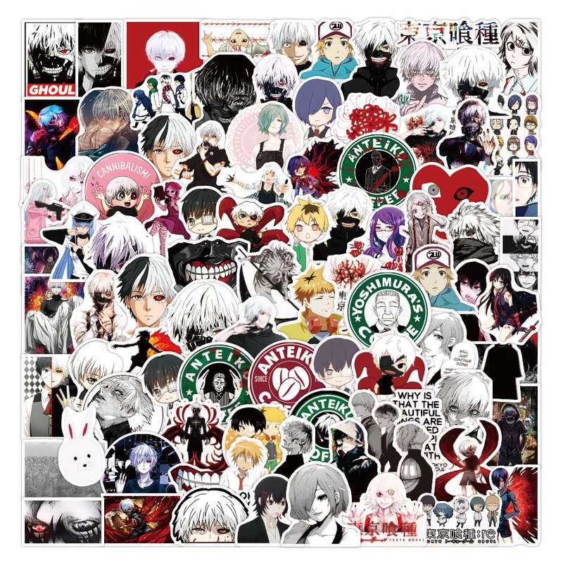 10/50/100pcs/pack Japanese Anime Tokyo Ghoul Stickers for Refrigerator Cars  Helmet Gift Box Bicycle Guitar Notebook Skate Trunk