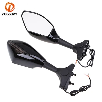 

POSSBAY Turn Signal Light Mirrors Motorcycle Rear View Mirrors for Kawasaki Honda Suzuki Yamaha Cafe Racer Handle Bar End Mirror