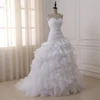 Eleagnt Mermaid Wedding Dresses Customized Sweetheart Sleeveless Pleats Ruffled Organza Bridal Gowns Vestidos de Novia 4
