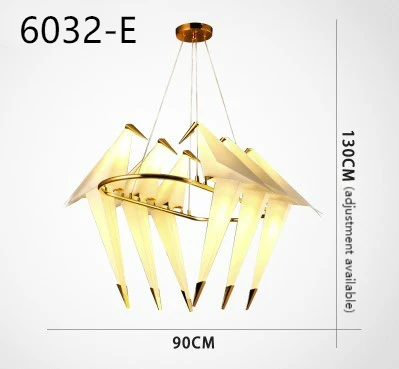 6032-E MOLDEN современный бумажный журавль металлическая люстра для ресторана гостиной столовой детской комнаты светодиодный дизайн птички подвесной светильник - Цвет абажура: 6032-E