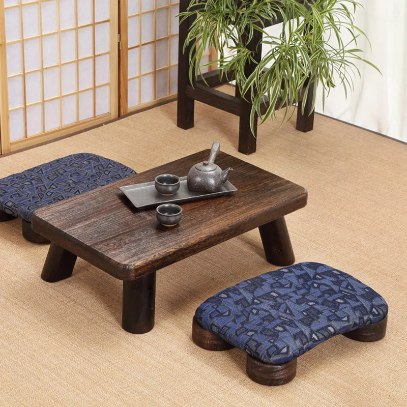 Японский Стиль деревянный низкий табурет с Мягкой Губчатой прокладкой прямоугольник азиатских традиционных мебель татами