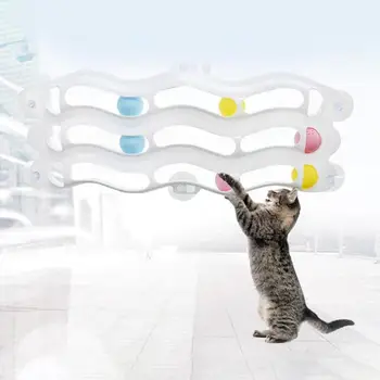 

Cat Toy Rolling Ball Window Sunction Cup Interactive Laser Ball Toy Plastic Railway Track Pet Products