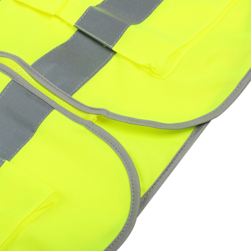 High Visibility Reflective Safety Vest with Pockets Zipper Breathable Mesh Jacket Waistcoat for construction, metro 112x67cm 