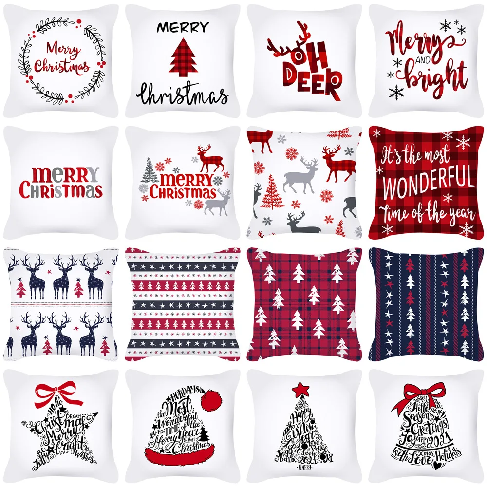 Xmas Pillow Case Merry Christmas Decoration For Home New Year Gift Ornaments 