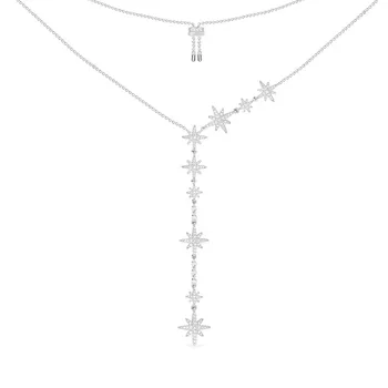 

SLJELY 2020 New Luxury Real 925 Sterling Silver Multi Meteorites Stars Adjustable Necklace Women Fashion Party Brand Jewelry
