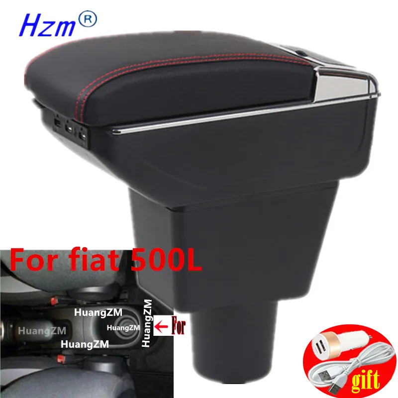 For Fiat 500l Armrest Box Center Console Central Store Content Box Cup