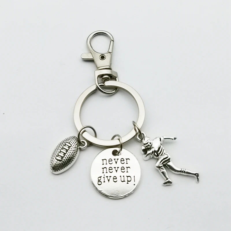 

Creative Rugby Player Model Pendant Key Chain Cute Never Give Up Keychain Fan Souvenir Men's Gift Fashion Keychain Game Festival