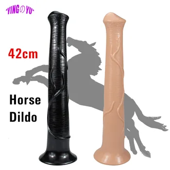 16.5inch Long Animal Dildo Suction Cup Dildos Huge Big Horse Cock Realistic Penis Vagina Sex Toys For Women Adult Masturbator 1
