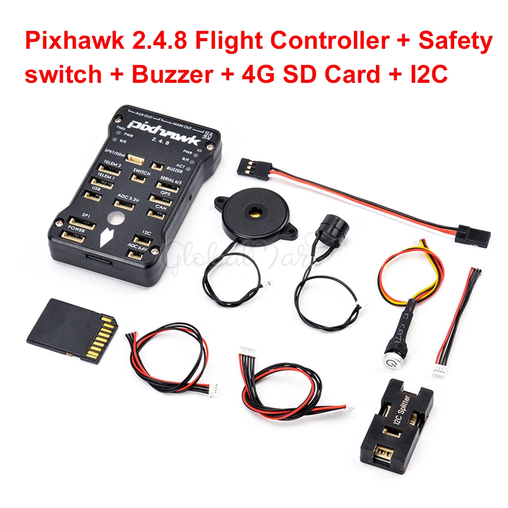 Choice 2 Pixhawk PX4 PIX 2.4.8 32 бит Контроллер полета 4G SD переключатель безопасности зуммер M8N gps Мини OSD PPM RGB igc 433/915 100 мВт Телеметрия - Цвет: Choice 2