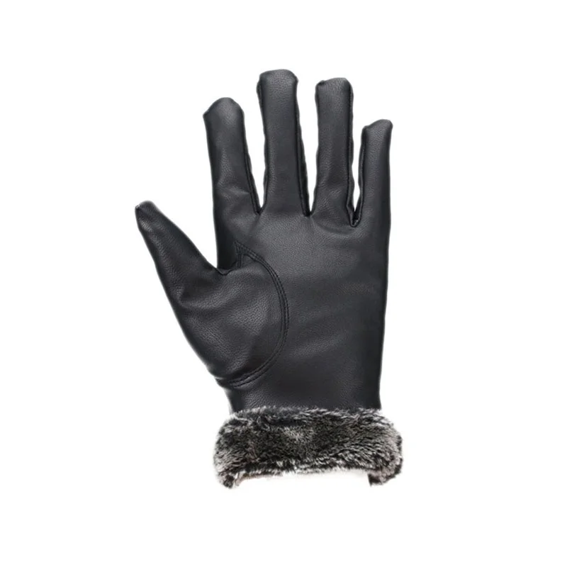 Зимние мужские перчатки из искусственной кожи ветрозащитные теплые перчатки