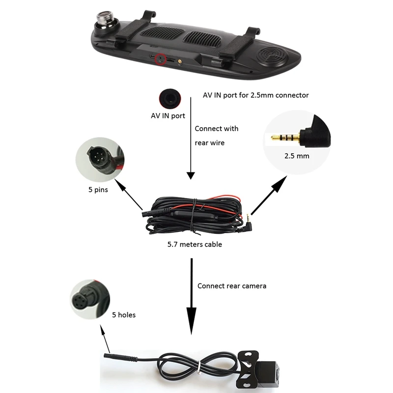 Camlive Factory HD720 камера заднего вида ночного видения для MTK6582 и MTK6735 зеркало