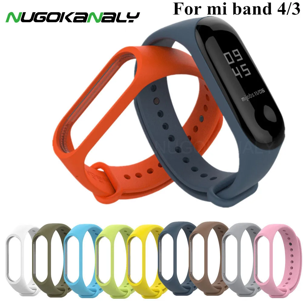 Мягкий силиконовый ремешок на запястье для Xiaomi Mi Band 5 4 3 спортивный часов полная