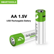 Orijinal USB AA şarj edilebilir piller 1.5V 2600 mWh li-ion pil uzaktan kumanda için mouseElectric oyuncak pil + tip-c kablo