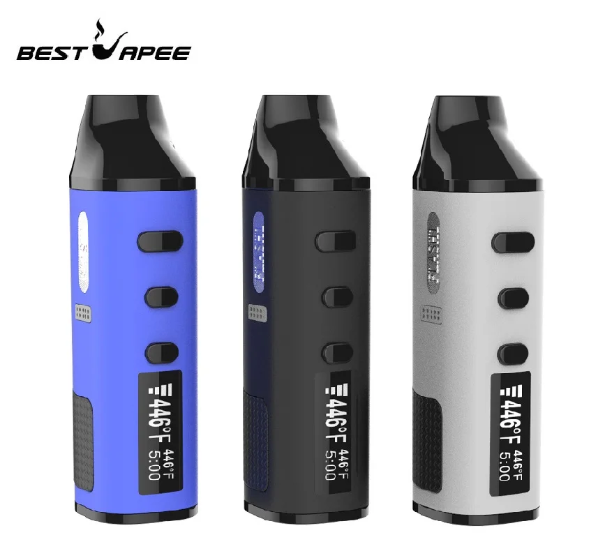 

LVSMOKE dry herb electronic cigarette OLED screen mod herbal e cigarettes built in 1600mah 25A high rate 20450 Polymer battery