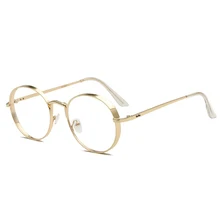 Новинка октября, круглые металлические очки без градуса для чтения, литературные Ретро Повседневные очки, классические дикие личностные очки для чтения