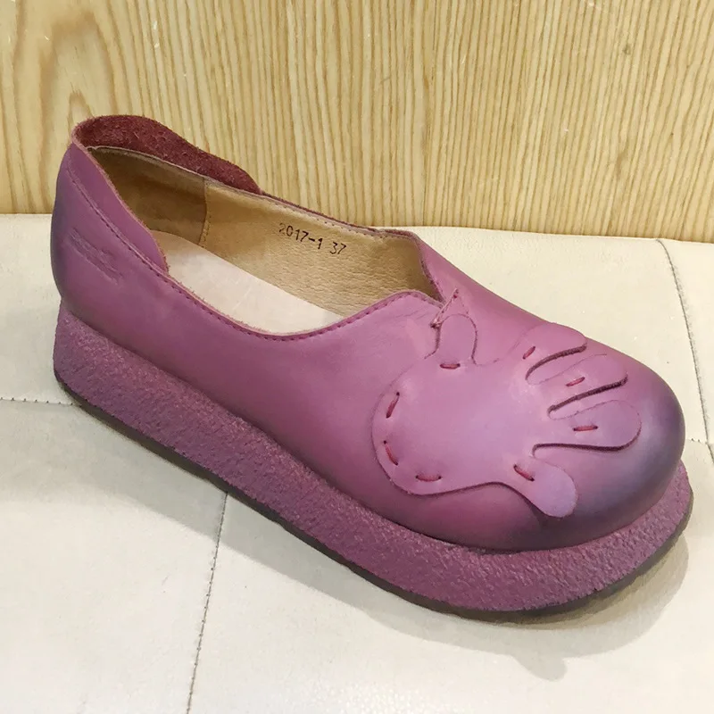 

Special Offer Spring And Autumn Cool MORI Series Origional Handmade Leather round-Toe Cowhide Ethnic-Style Platform WOMEN'S Shoe