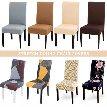 

1/2/4/6PCS Solid Color Chair Cover Spandex Stretch Elastic Chair Covers Slipcovers For Dining Room Banquet Hotel Kitchen Wedding