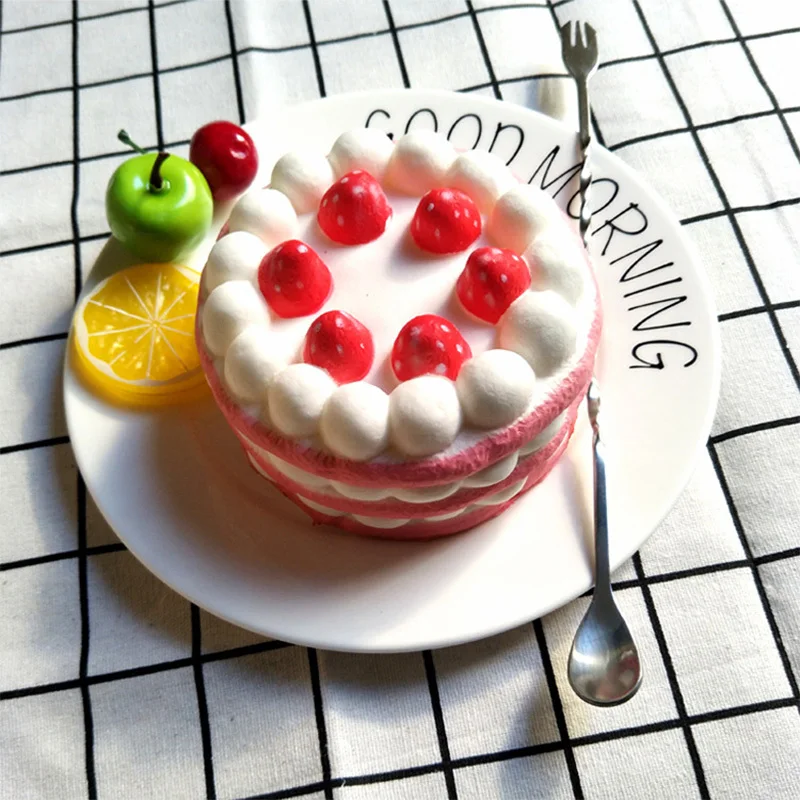 

Squeeze Toys Simulation Strawberry Cake Bread PU Rising Slow Rebound Toy DIY For Children Kids Birthday Gift