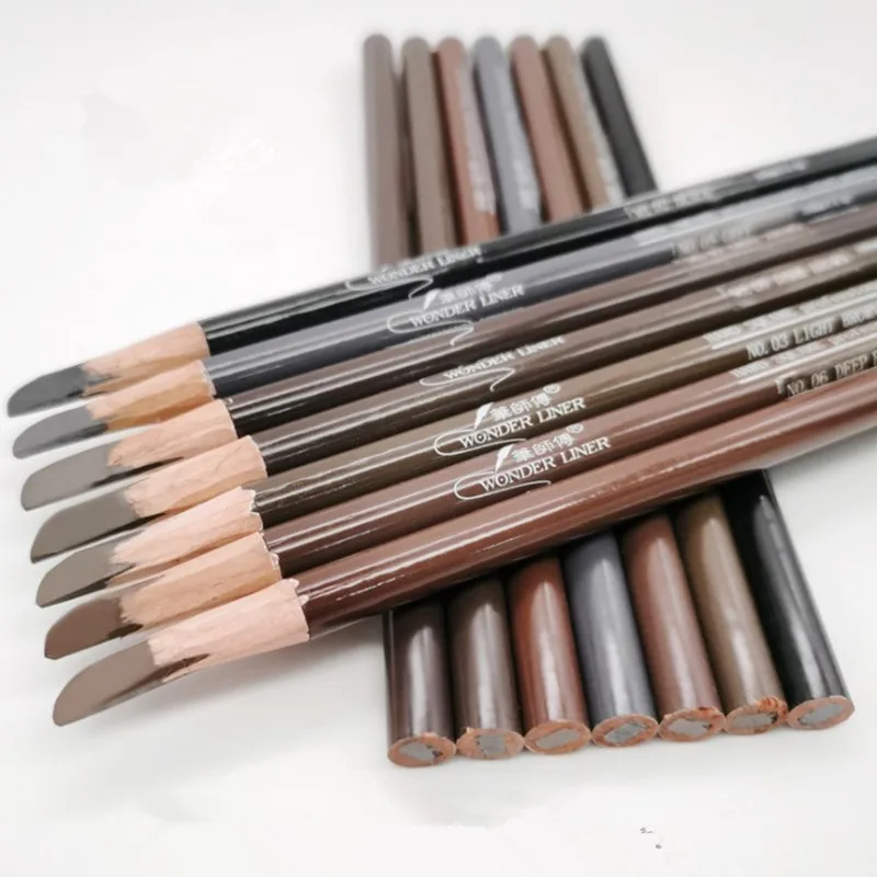 Hard Eyebrow Pencil Cosmetic Pen Eyeshadow Natural Long-Lasting Tattoo Tint Waterproof Square Eye Brow Makeup Set Beauty 3