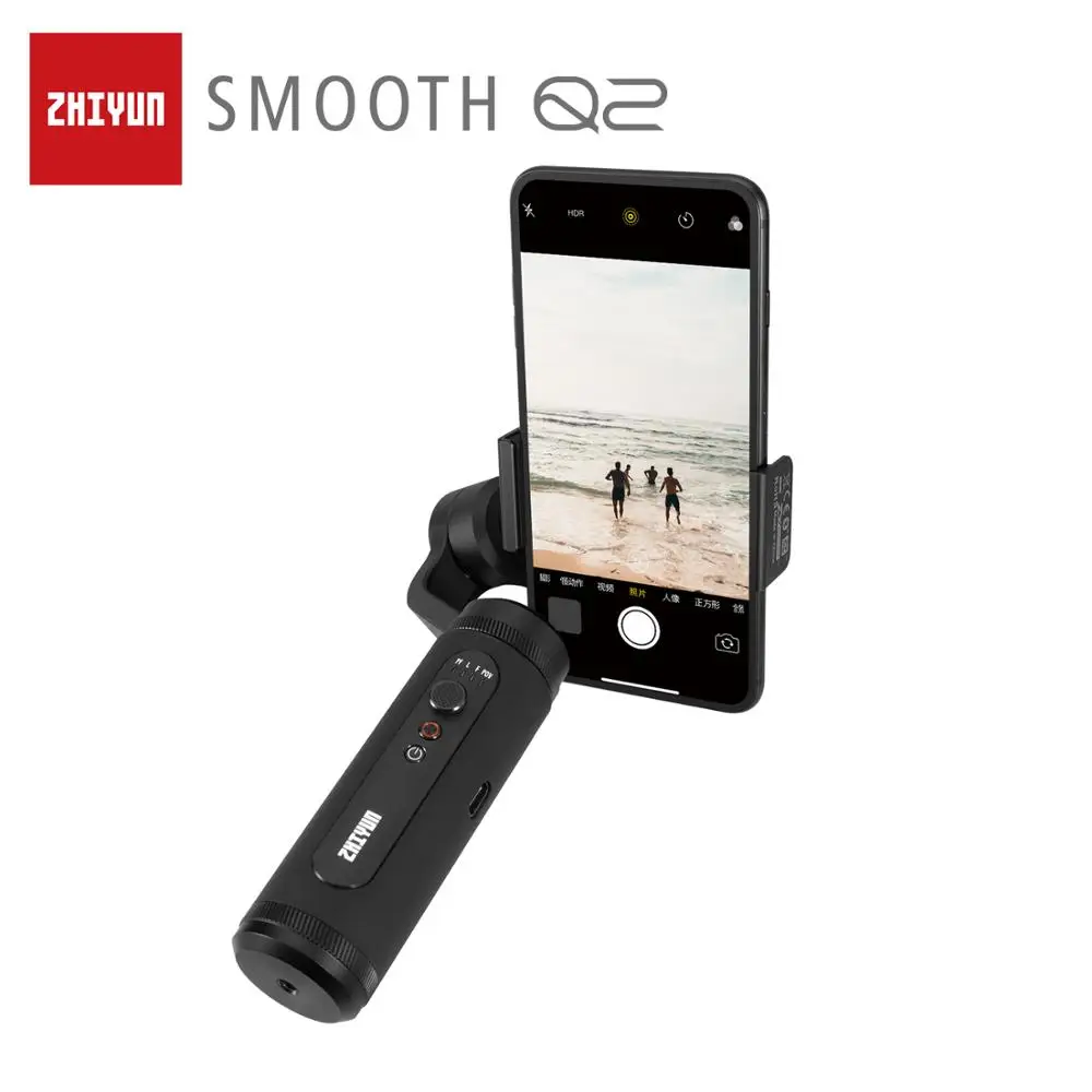 ZHIYUN Smooth Q2 3-осевой стабилизатор на шарнирном замке для смартфона для iPhone gopro hero экшн-камер PK DJI Osmo Mobile 2 3 карманных