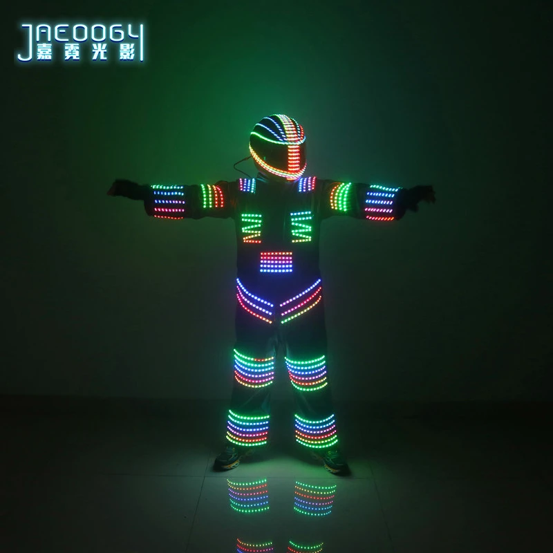 LED Robot Color Stroboscopic Glowing Costume Bar Punk DJ