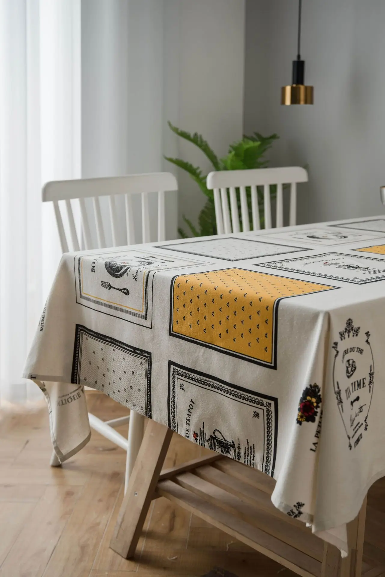 Прямоугольная скатерть из хлопка и льна в скандинавском стиле, кухонные скатерти для дома, водонепроницаемые скатерти на стол DW115