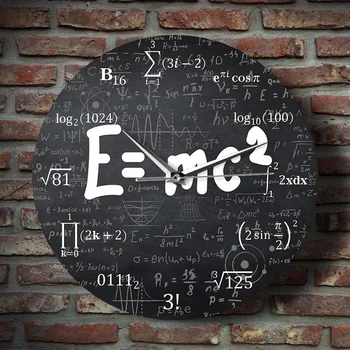 

NEW-Theory of Relativity Math Formula Wall Clock Scientist Physics Teacher Gift School Classroom Decor