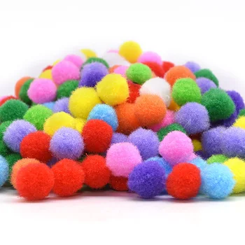 

100Pcs/lot 15-40mm Mini Fluffy Plush Soft Pompones Ball Handmade Kids Toys DIY Pom Poms Ball Furball Home Decor Sewing Supplies