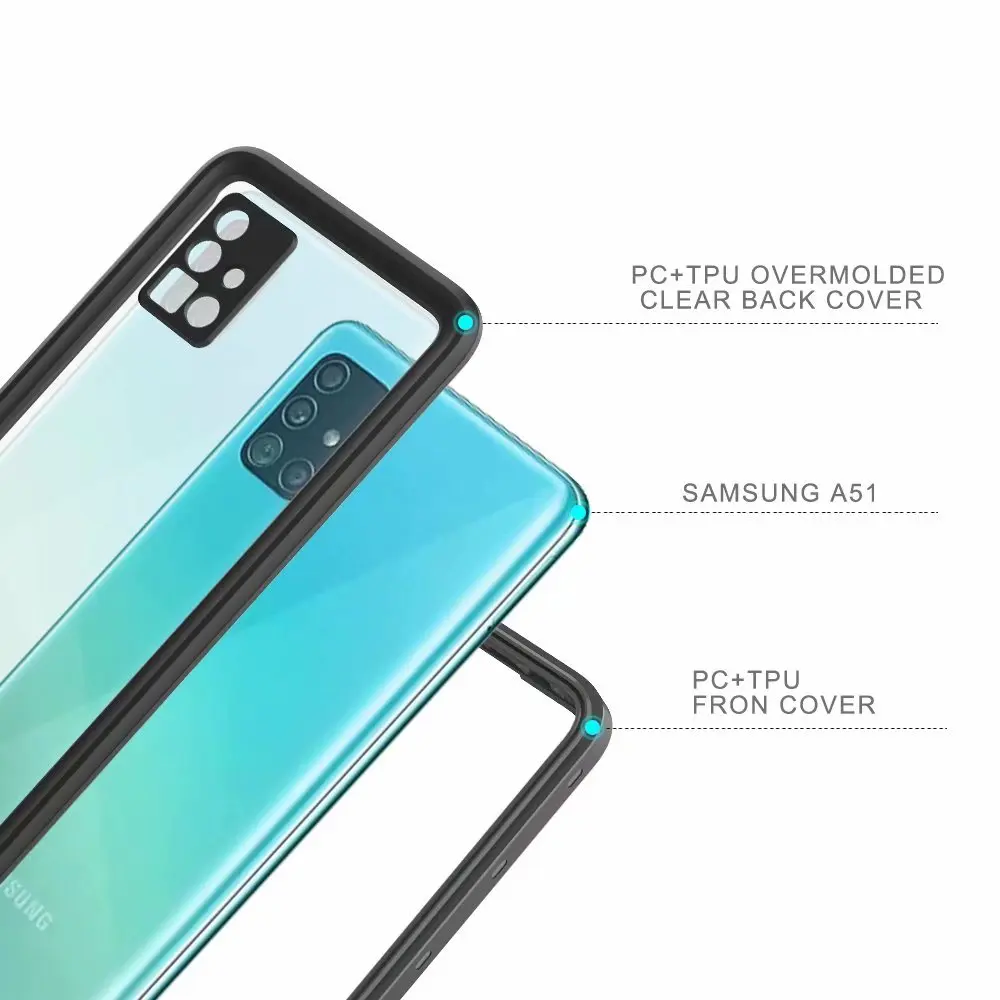 Water-resistant Case for Samsung Galaxy A51 Cases Shockproof IP68 Waterproof Phone Case for Samsung A51 A 51 Diving Cover